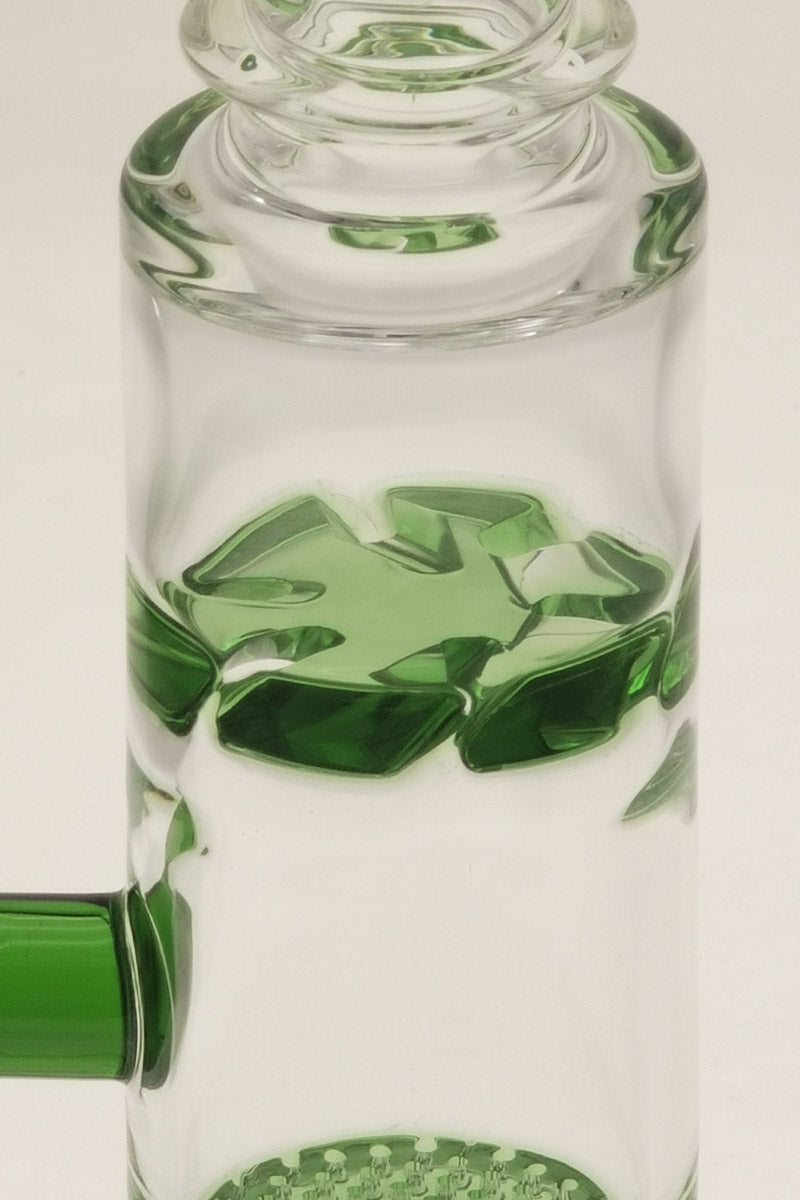 TAG 9.5" Bent Neck Bong with Double Honeycomb Percolator and Spinning Splashguard, 14MM Female Joint