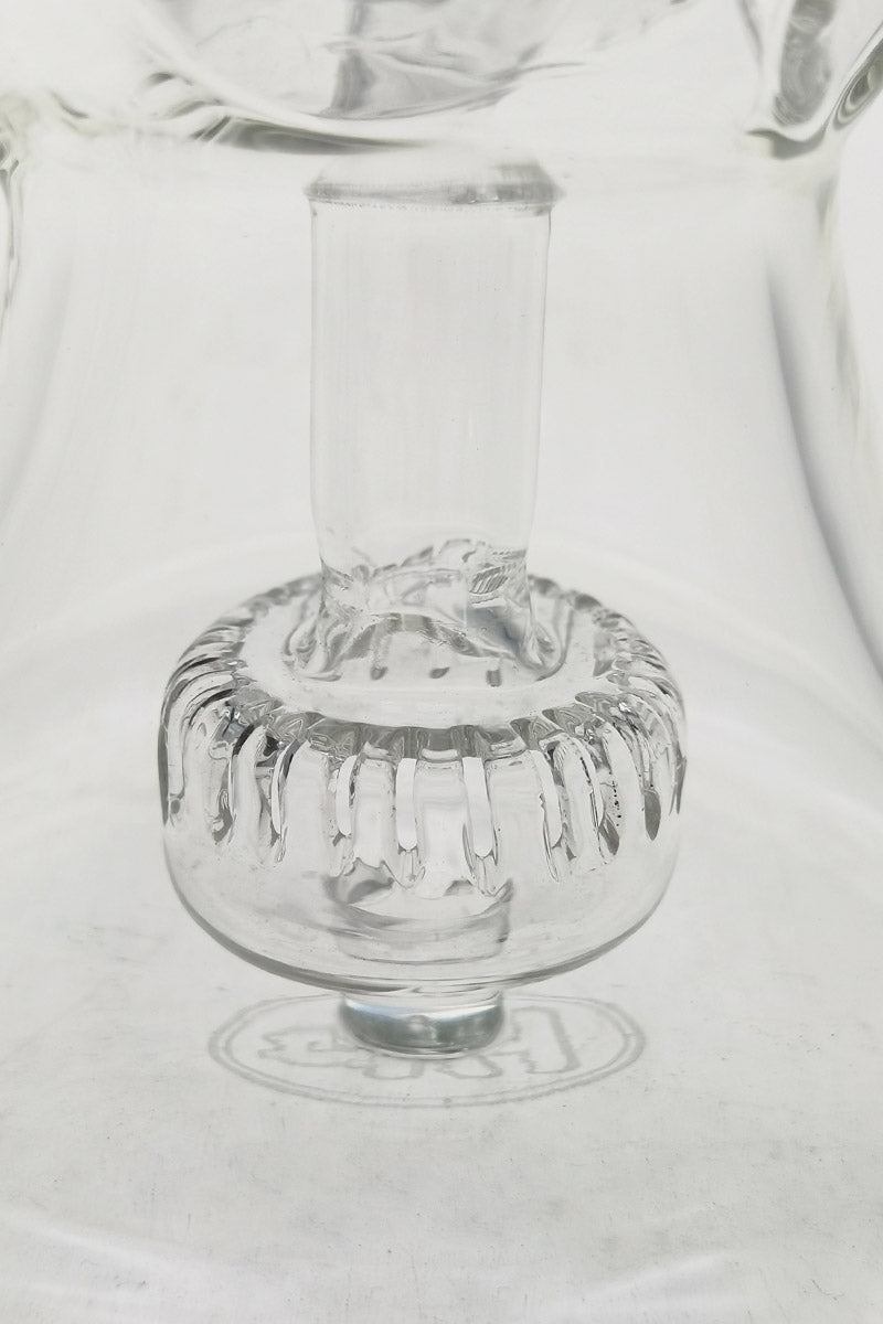 Close-up of TAG 9.5" Faberge Egg Klein Recycler with Bellow Base and 14MM Female joint