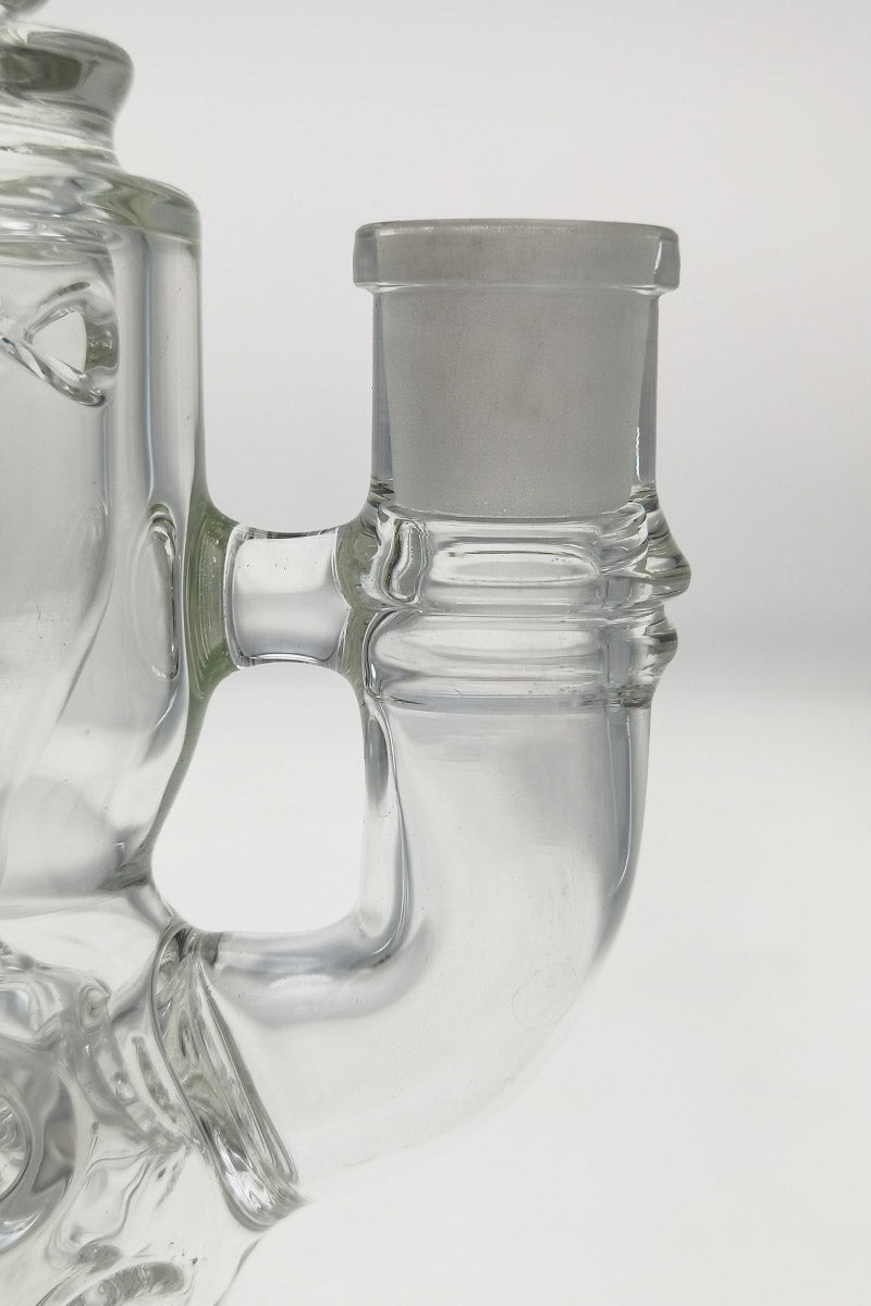 Close-up of TAG 9.5" Faberge Egg Klein Recycler with Bellow Base and 14MM Female Joint