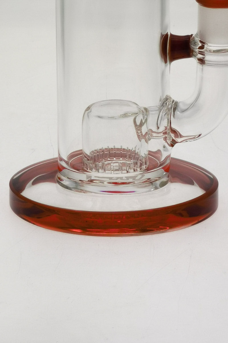 TAG 9.5" bong with fixed super slit showerhead froth diffuser, 5mm thick glass, side view