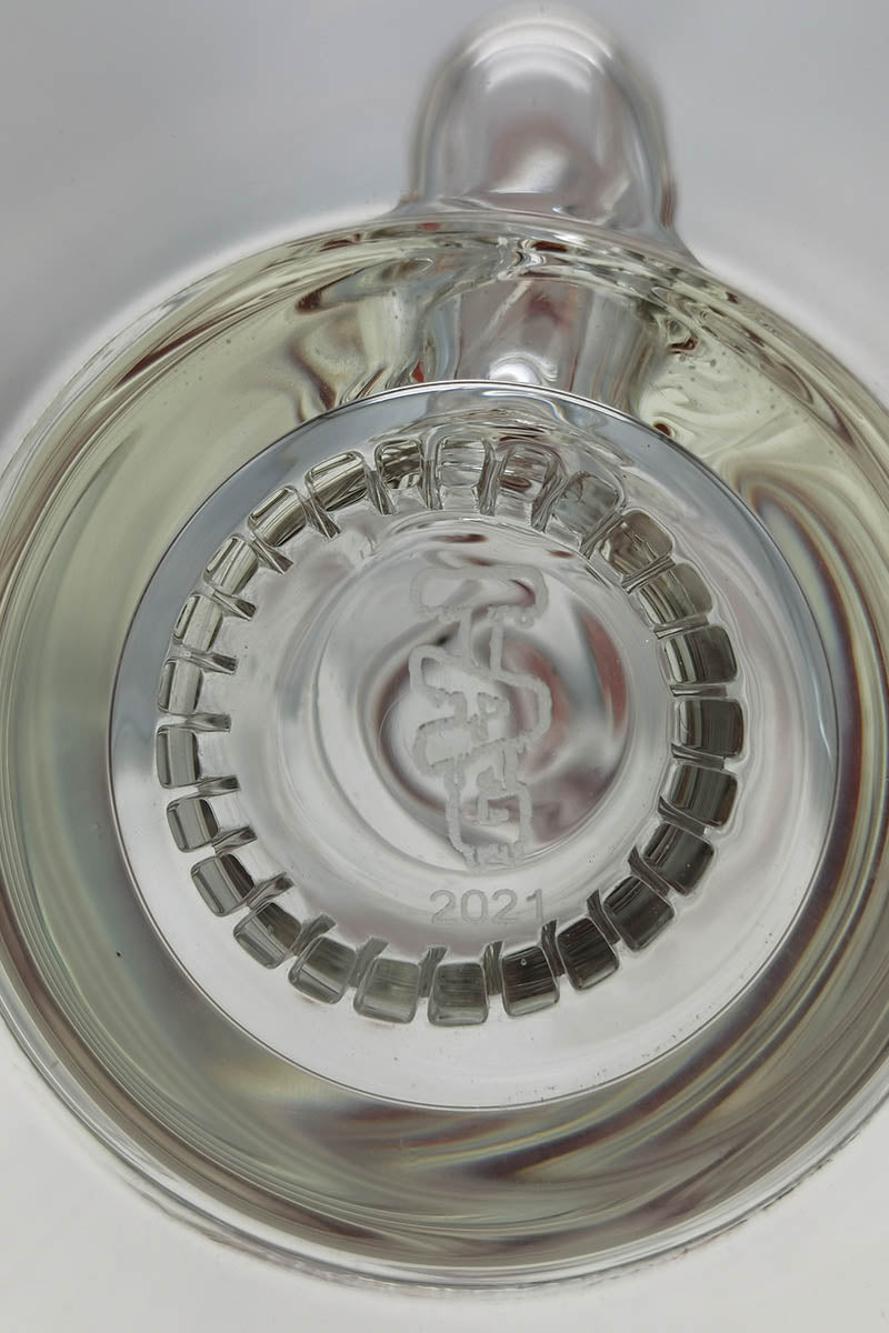 TAG 9.5" Fixed Super Slit Showerhead Froth Diffuser Bong Top View