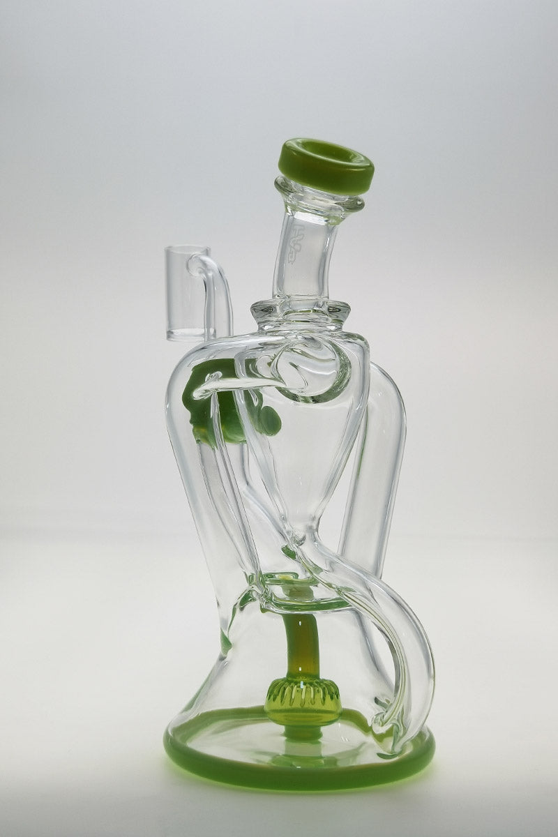 Thick Ass Glass 9.5" Quartz Donut Recycler Dab Rig with Dual Arm Design - 14MM Female Joint
