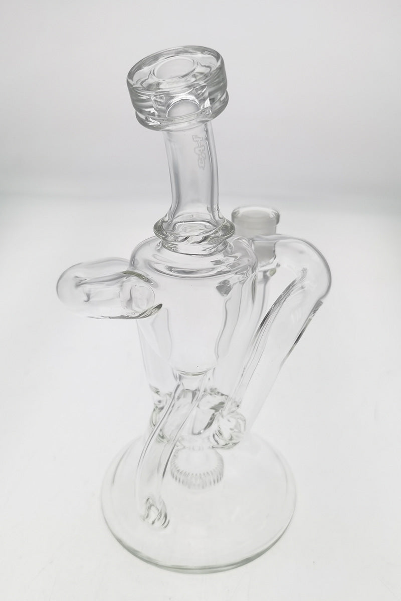 Thick Ass Glass 9.5" Quartz Donut Recycler Dab Rig with Dual Arms and In-Line Perc, 14MM Female Joint, Clear View