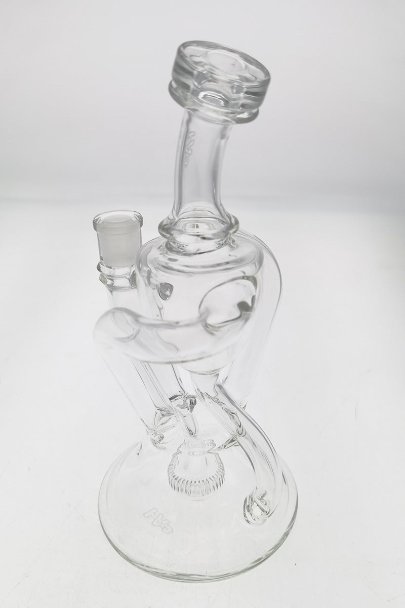 Thick Ass Glass 9.5" Quartz Donut Recycler Dab Rig with Dual Arm, 14MM Female Joint, Clear View
