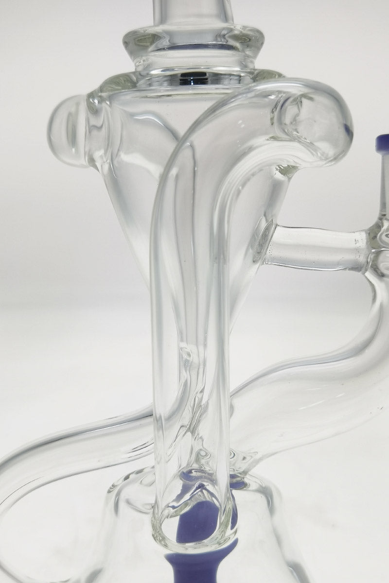 Thick Ass Glass 9.5" Quartz Donut Recycler Dab Rig with In-Line Percolator, Side View