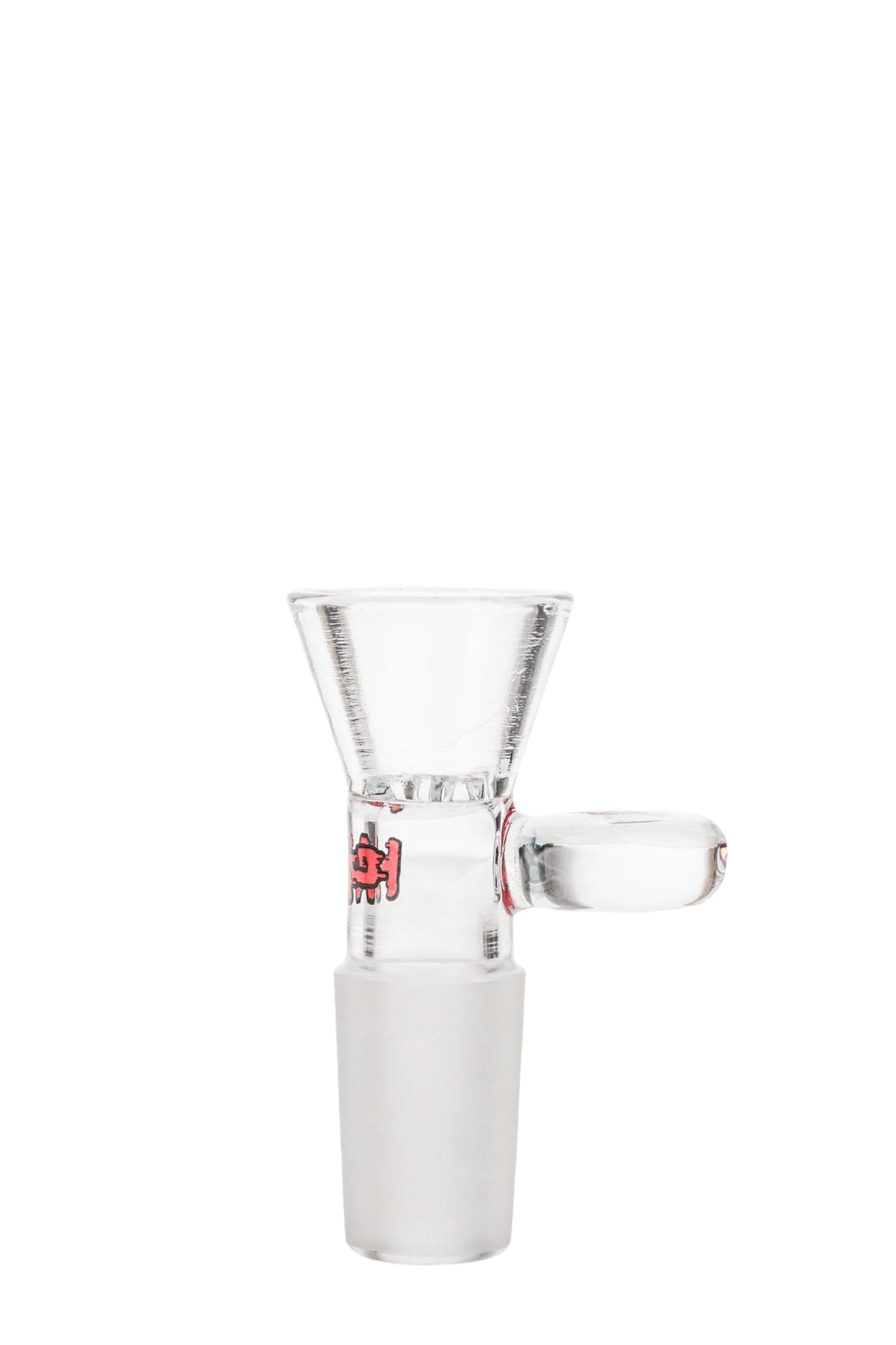 TAG Rasta-colored glass bong slide with handle and built-in screen, front view on white background