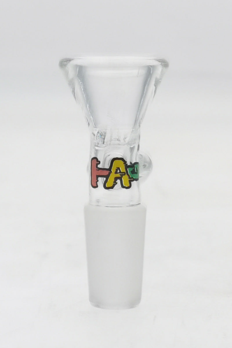 TAG Rasta Colored Built In Screen Slide with Handle for Bongs, Front View