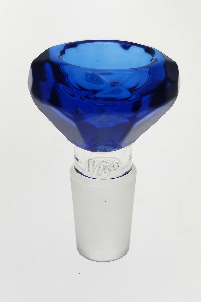 TAG - Diamond Slide for Bongs, Blue, Female Joint, Front View on White Background