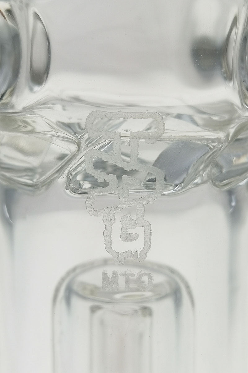 Close-up of Thick Ass Glass Errl Cannon Dab Rig with 4-Hole Showerhead Percolator