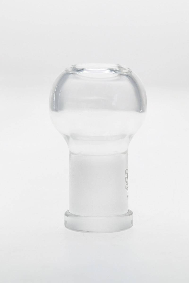 TAG - Clear Glass Dome for Dab Rigs, Female Joint, Front View on Seamless White Background