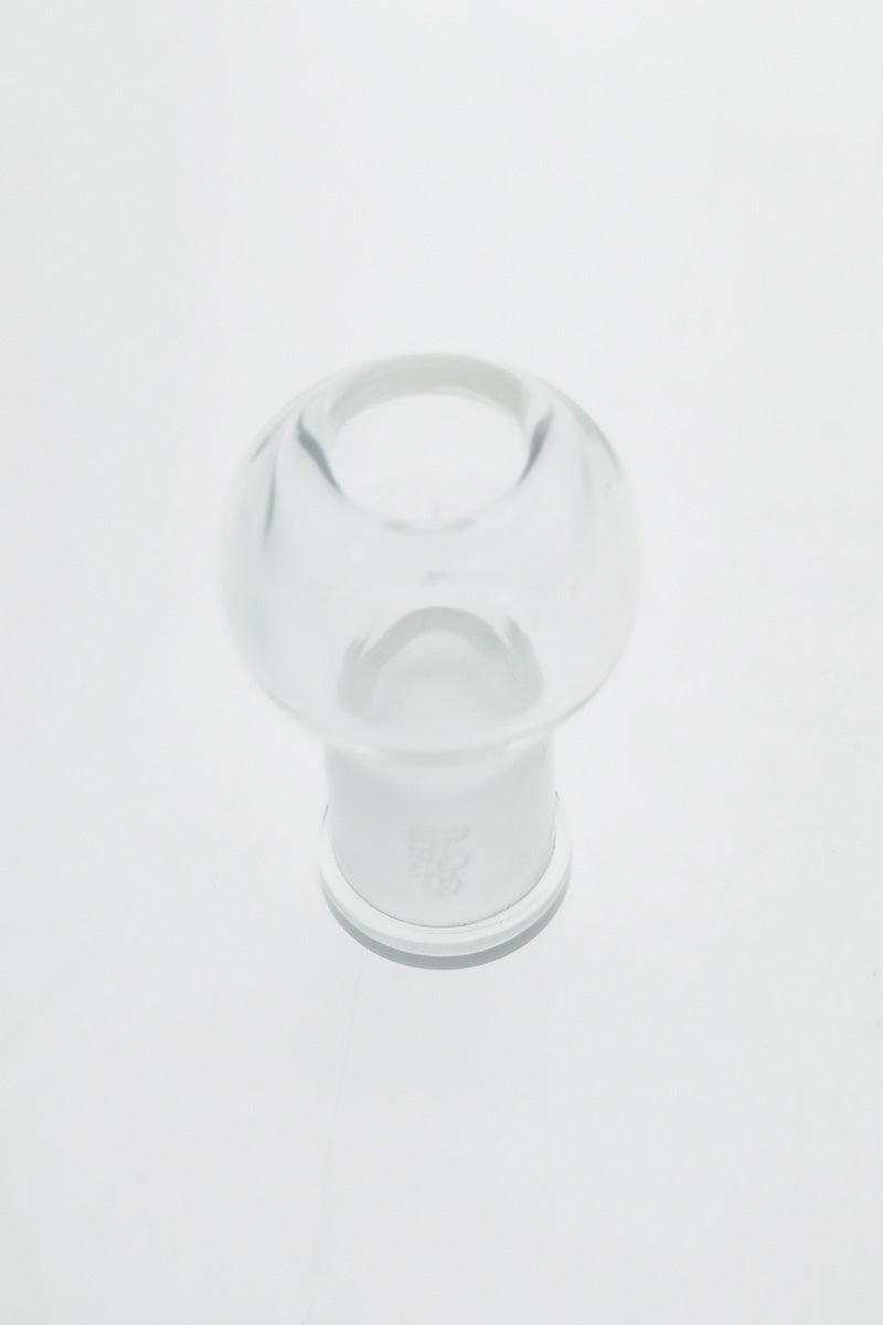 TAG - Clear Glass Dome for Dab Rig, Female Joint, Front View on Seamless White Background