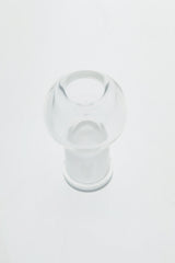 TAG - Clear Glass Dome for Dab Rig, Female Joint, Front View on Seamless White Background