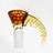 TAG Horn Handle Slide for Bongs, Amber Silver Fume, 14MM Male Joint, Front View