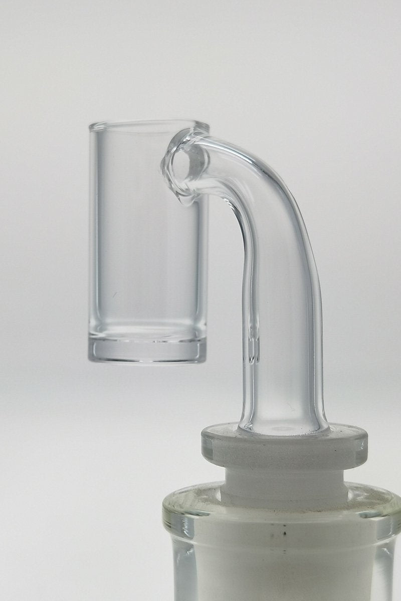 Thick Ass Glass Quartz Banger with High Airflow, 20x2-4MM, TAG Engraving, Angled Side View
