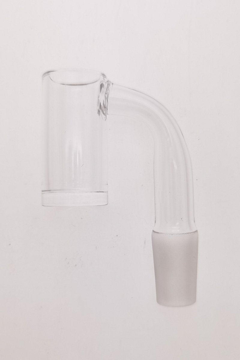 Thick Ass Glass Quartz Banger Can, High Airflow, 20x2-4MM, TAG Engraved, Angled Side View