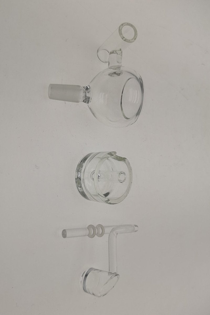 TAG Quartz Honey Bucket with OFZ Carb Cap, 16x2MM-4MM, disassembled view on white