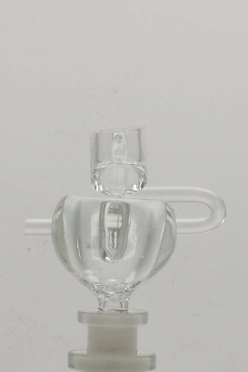 TAG Quartz Honey Bucket with OFZ Carb Cap, 10mm joint, front view on seamless white