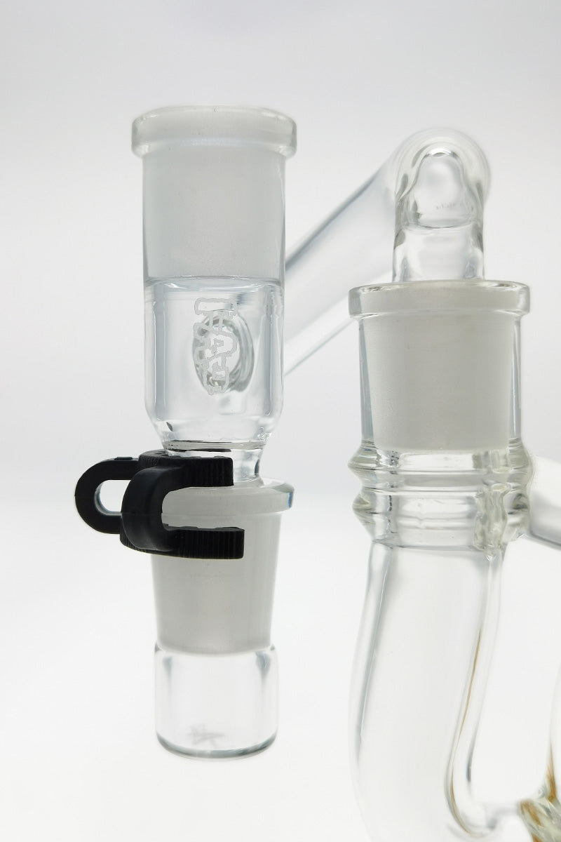 TAG Reclaim Catcher Drop Out Adapter, Male-Female 14mm, Clear Glass, Side View