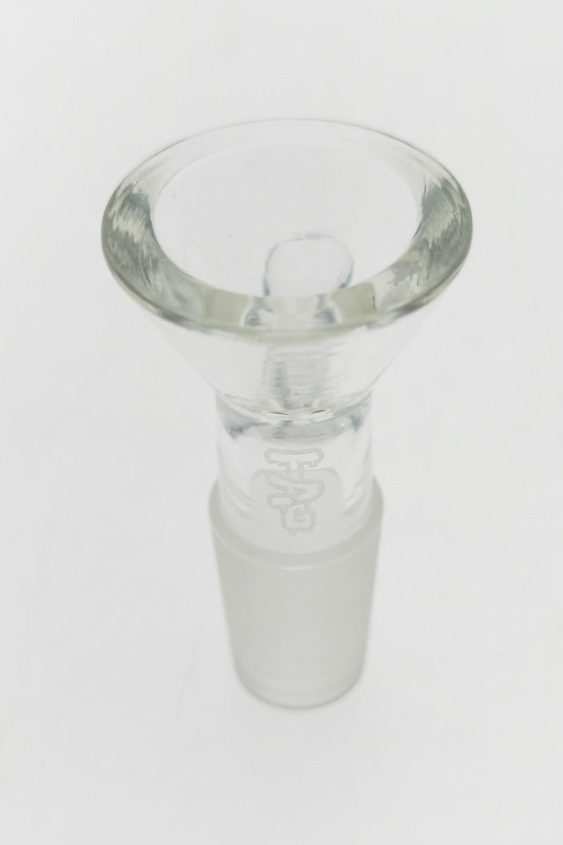 TAG Rasta Colored Single Hole Glass Bowl with Handle, 14mm Female Joint - Front View