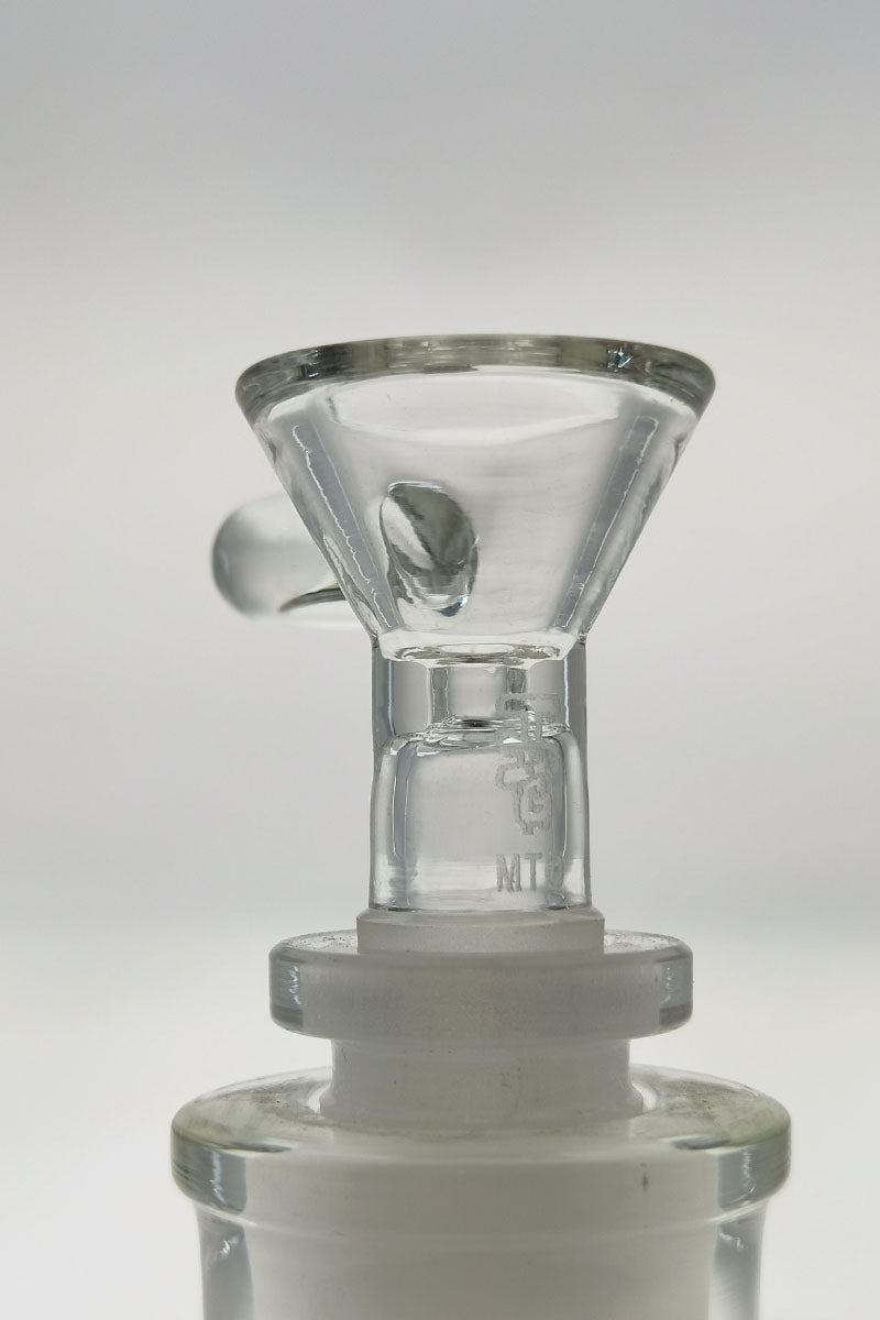 TAG - Rasta Colored Single Hole Glass Slide with Handle for Bongs - Front View