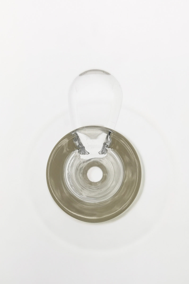 TAG Tall Single Hole Helical Rod Slide with Handle, 14mm joint, top view on white background