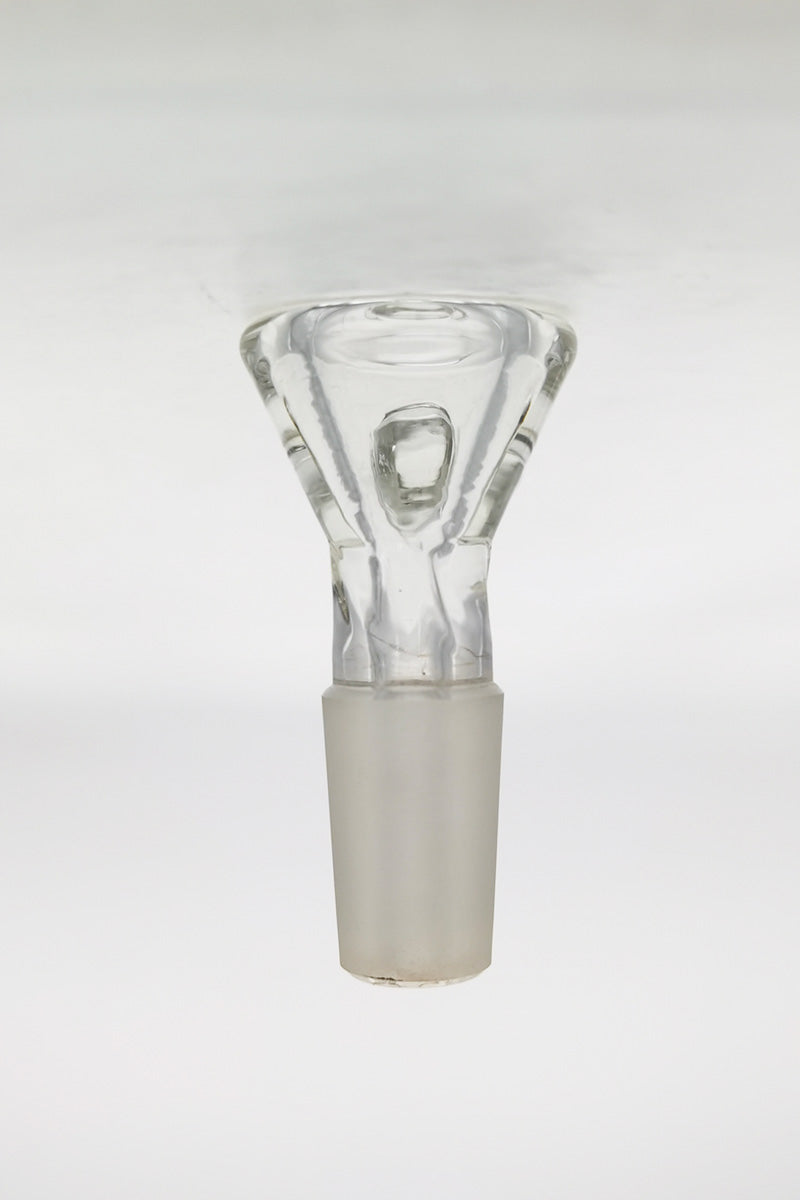 TAG - Clear Glass Helical Rod Bong Slide with Handle, 14mm Joint - Front View