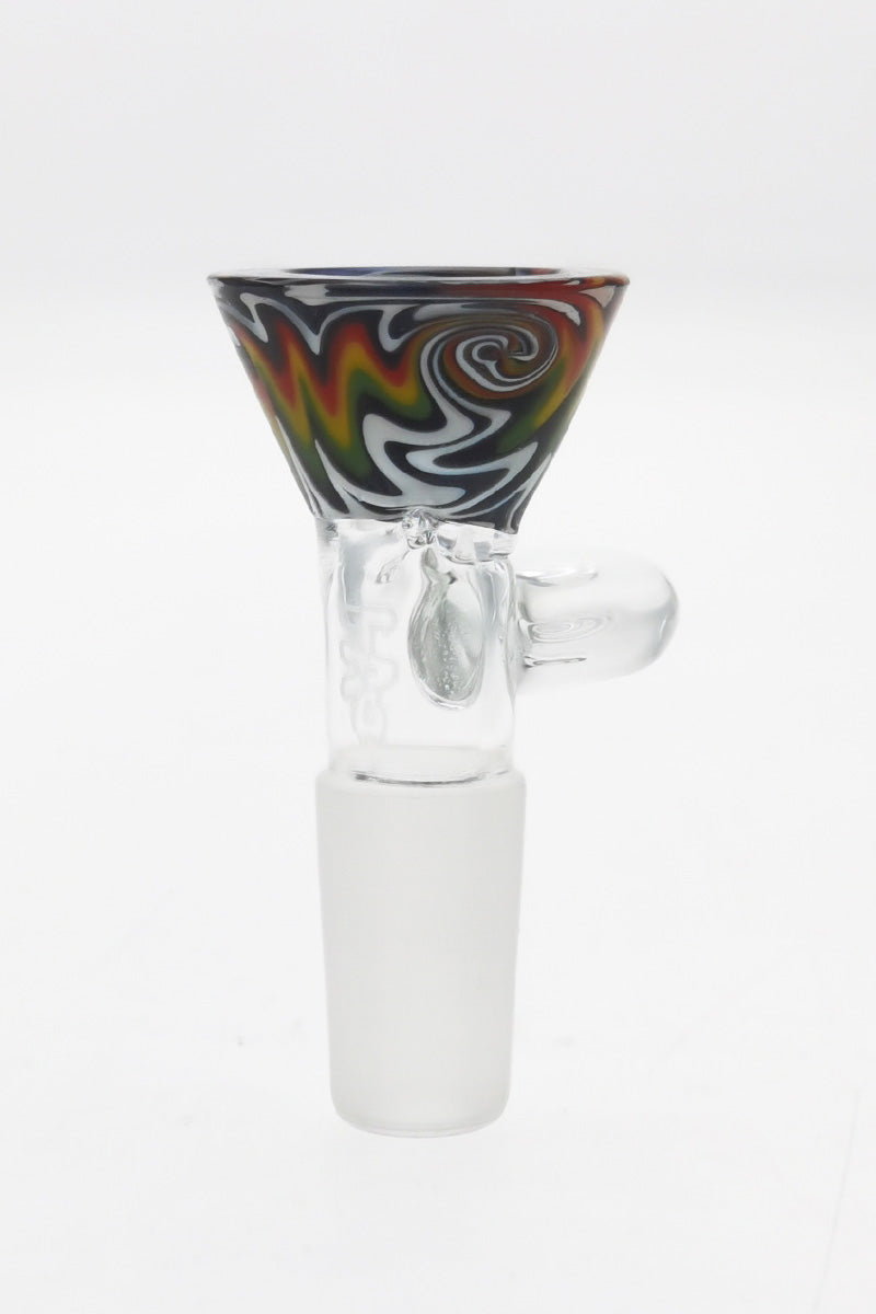 TAG Worked Reversal Glass Slide with Pinched Screen, Handle, Wigwag Design - Front View