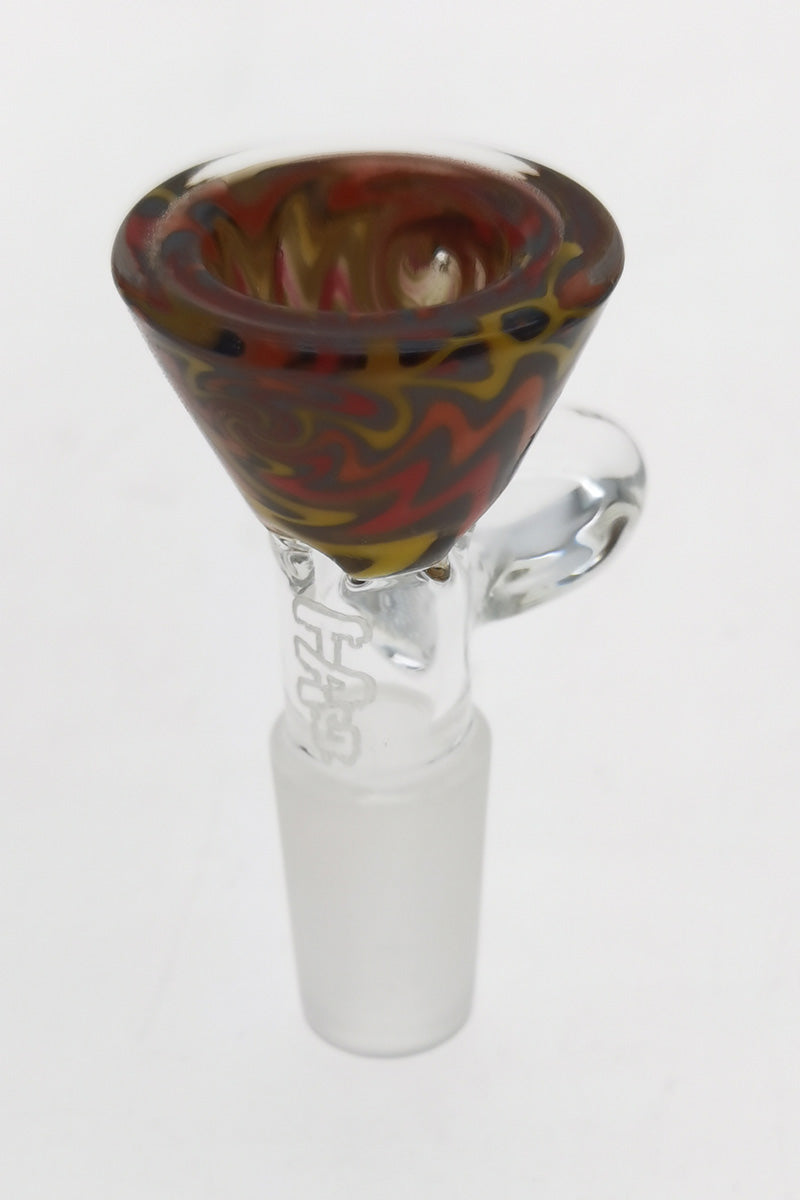 Thick Ass Glass Elegant Reversal Slide with Screen and Handle for Bongs, 14mm/18mm, Front View