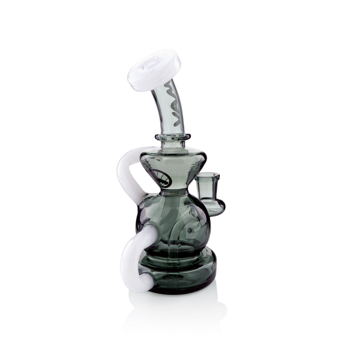 MAV Glass 7" Tahoe Bulb Recycler Dab Rig with Bent Neck and 14mm Banger - Front View