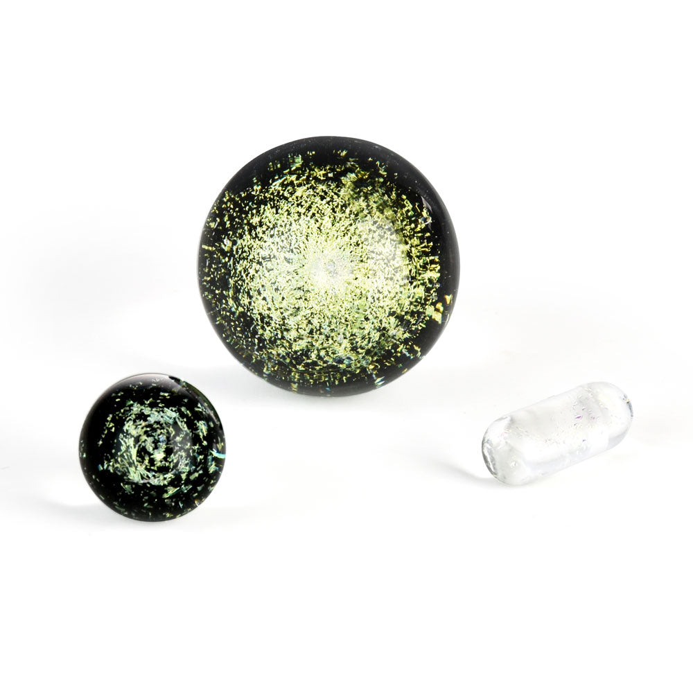 Cosmic Dichro Terp Slurper Set with Borosilicate Glass, showcasing heavy wall thickness for durability