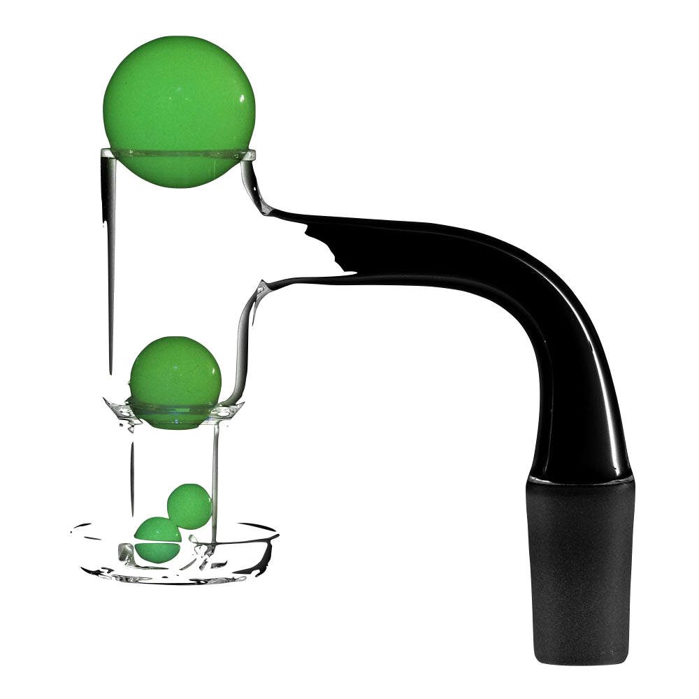 Glow in the Dark Marble Set for Dab Rigs - 4 Pack Borosilicate Glass, Side View