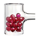 PILOT DIARY 6mm Ruby Terp Pearls 10pcs, clear glass container side view