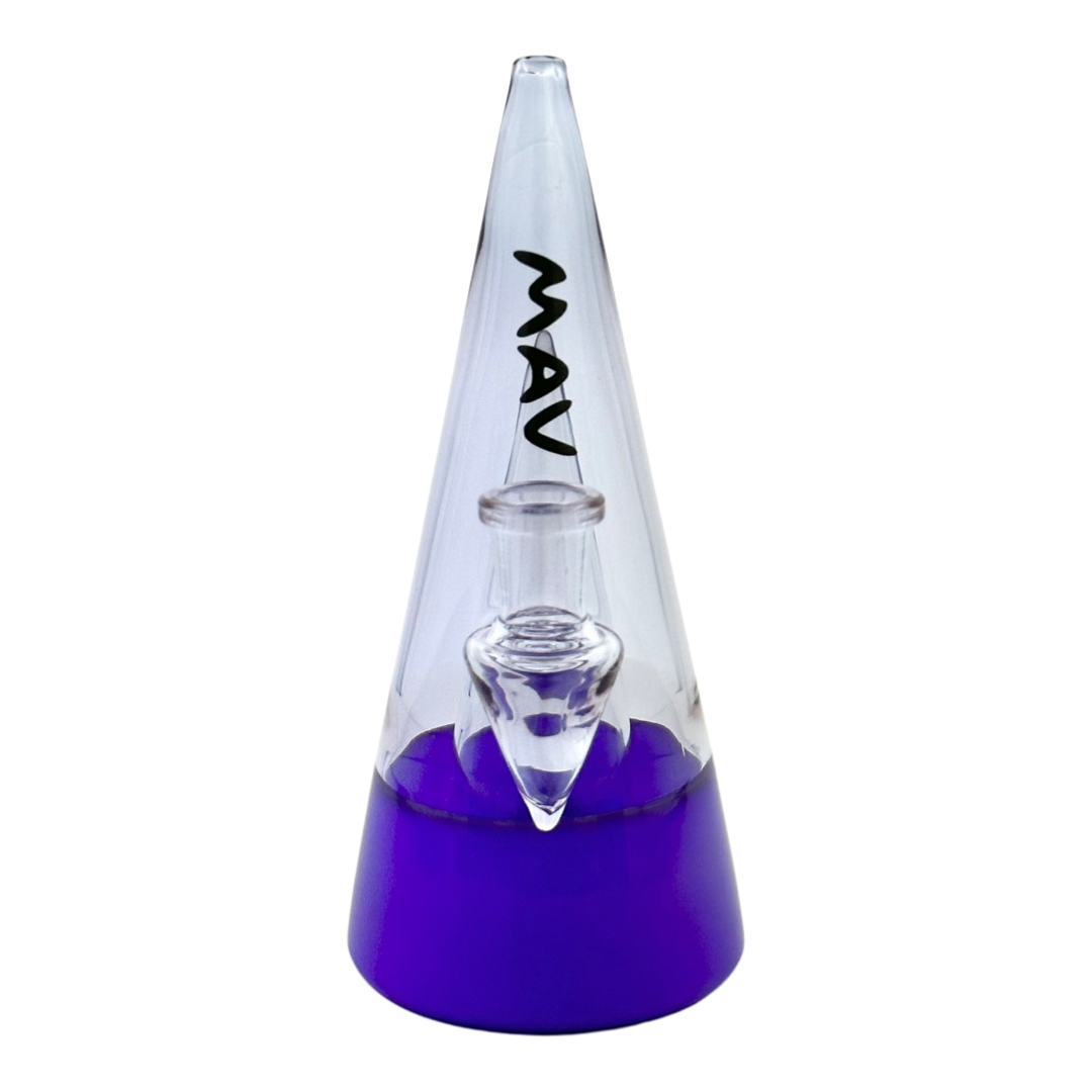 MAV Glass Beacon 2.0 Bong in Vibrant Purple with 2-Hole Diffuser - Front View