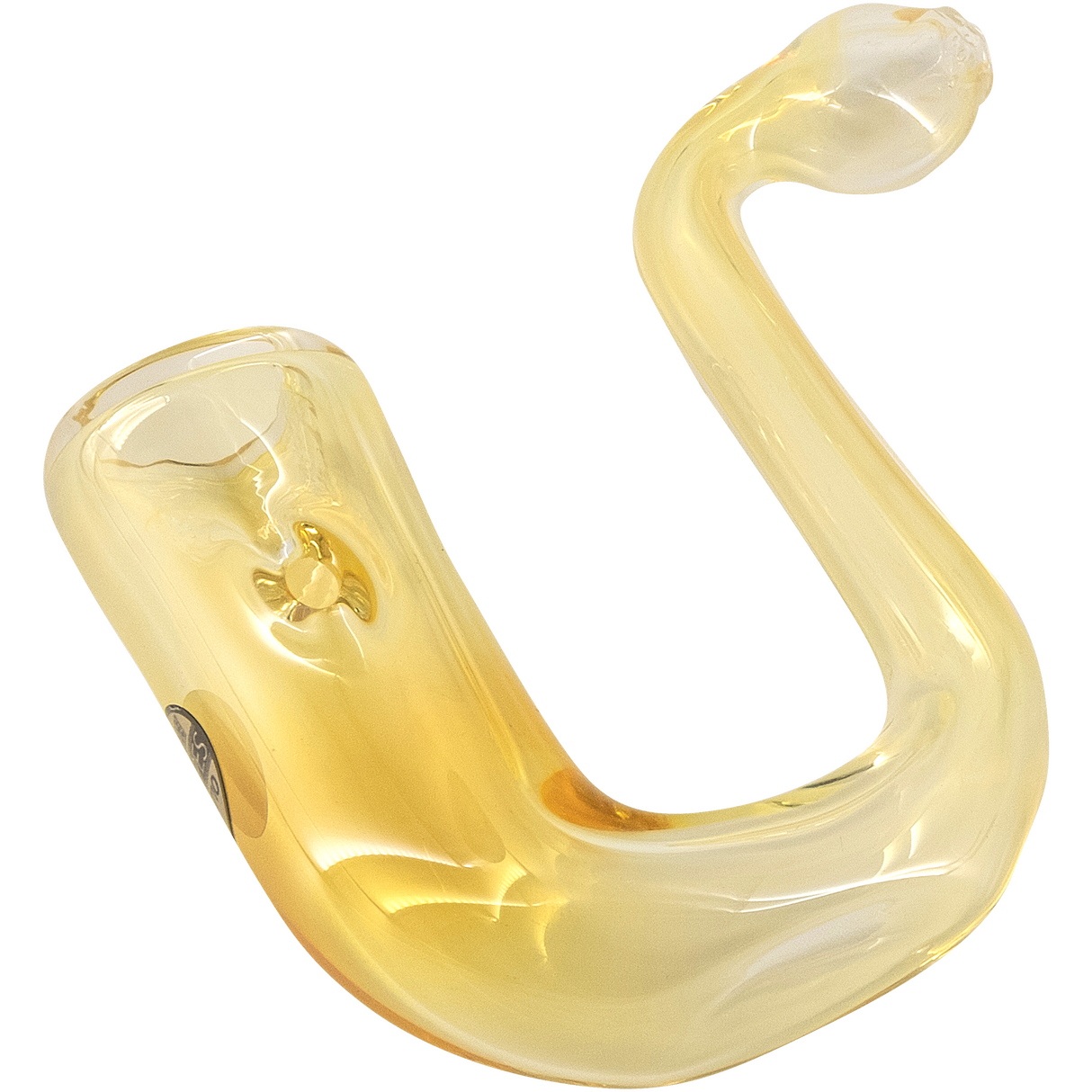 LA Pipes "Calabash" Fumed Glass Sherlock Hand Pipe, Angled Side View, For Dry Herbs