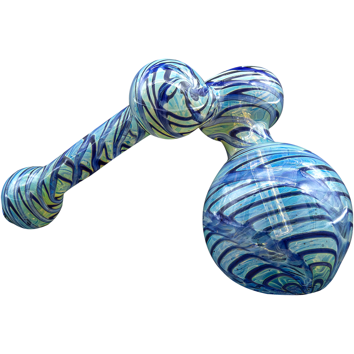 LA Pipes Colored Sidecar Bubbler Pipe, Fumed Glass, 6" Length, for Dry Herbs