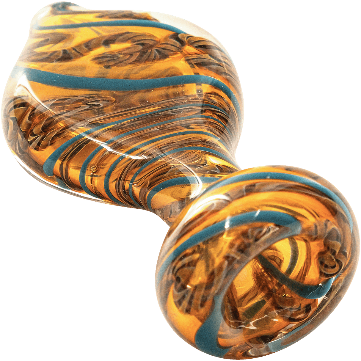 LA Pipes "Flat Belly" Chillum with Fumed Color Changing Design, Medium Size, Side View