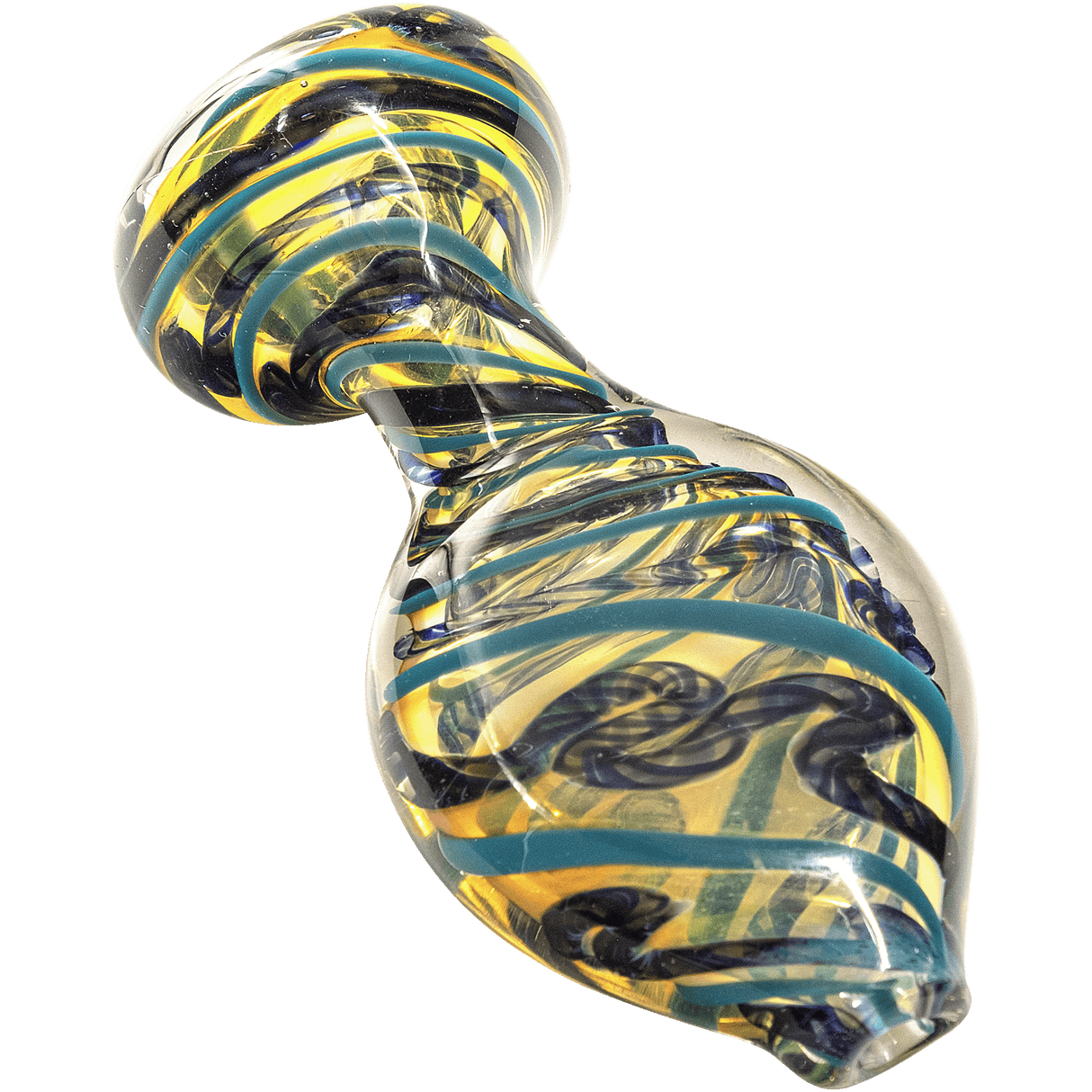 LA Pipes Silver Fumed Chillum, Color-Changing, Handcrafted Borosilicate, Side View