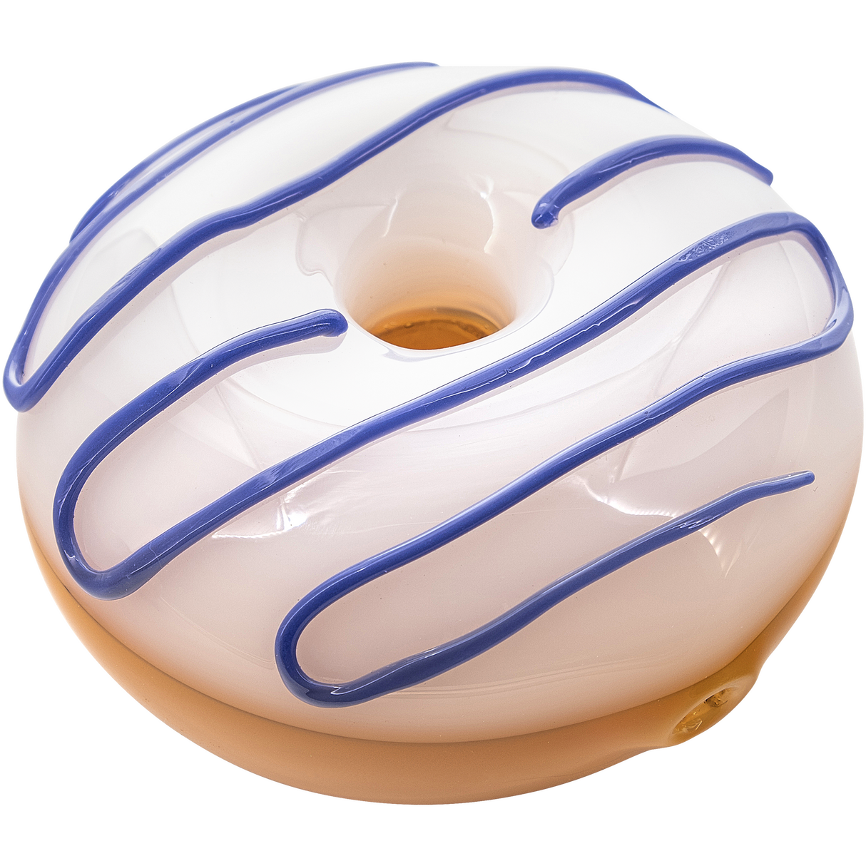 LA Pipes "Frosted Donut" Glass Pipe in Grape Frosting - Compact Borosilicate Spoon Pipe