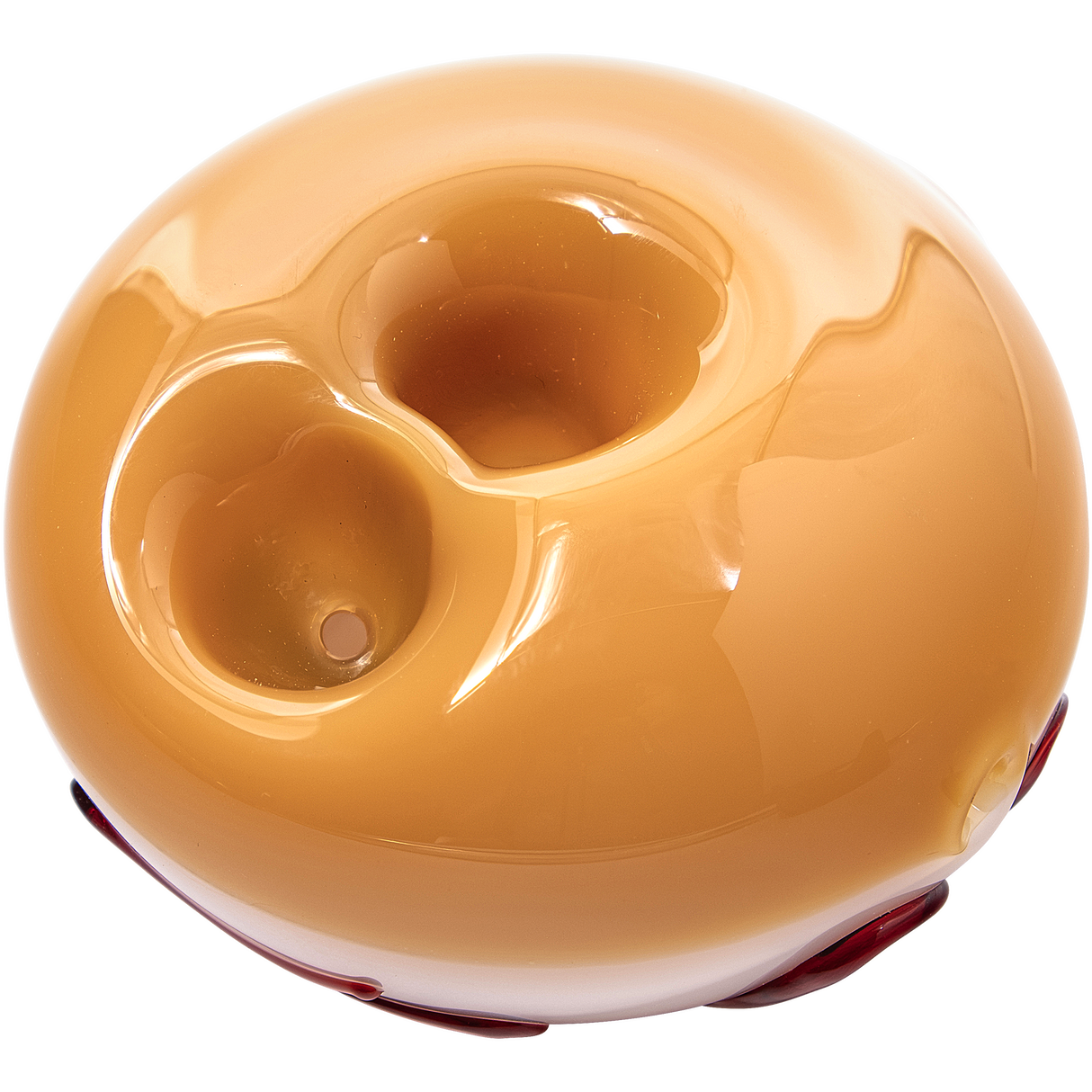 LA Pipes "Frosted Donut" Glass Pipe - Top View, Compact Borosilicate Spoon Design