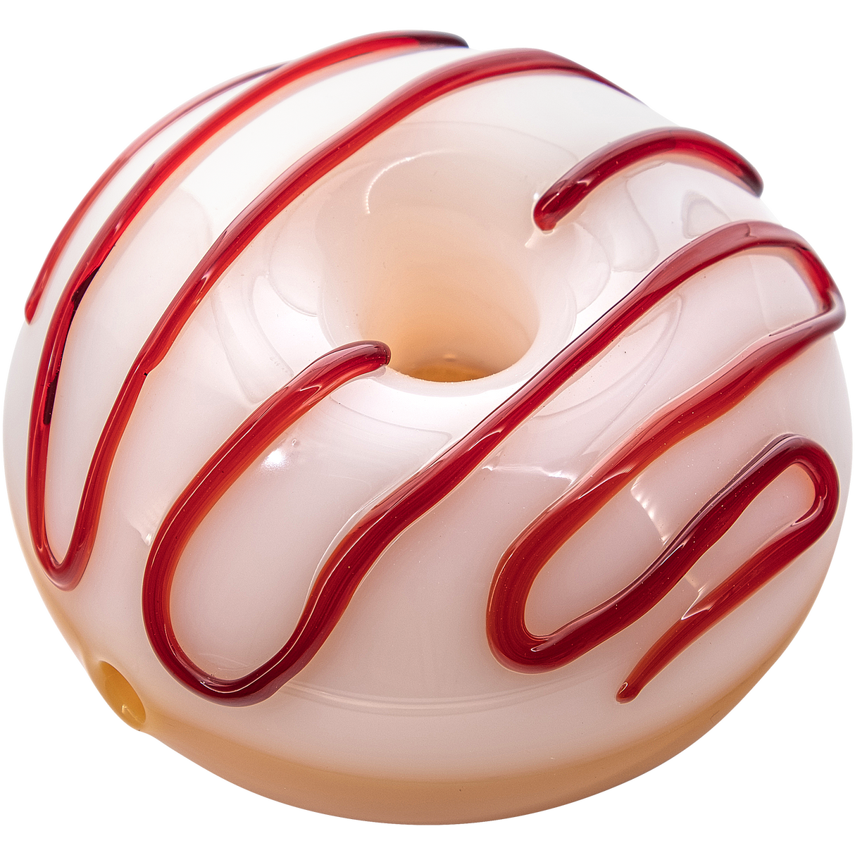 LA Pipes "Frosted Donut" Glass Pipe - Compact 3.85" Spoon Design, USA Made