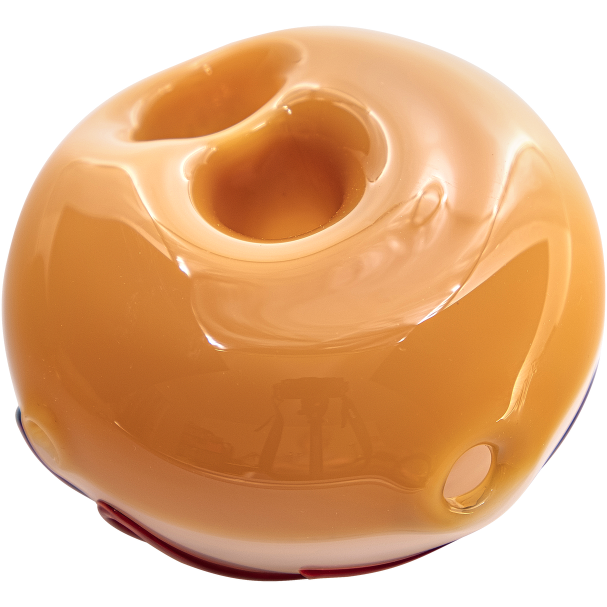 LA Pipes "Frosted Donut" Glass Pipe - Compact Spoon Design, Top View