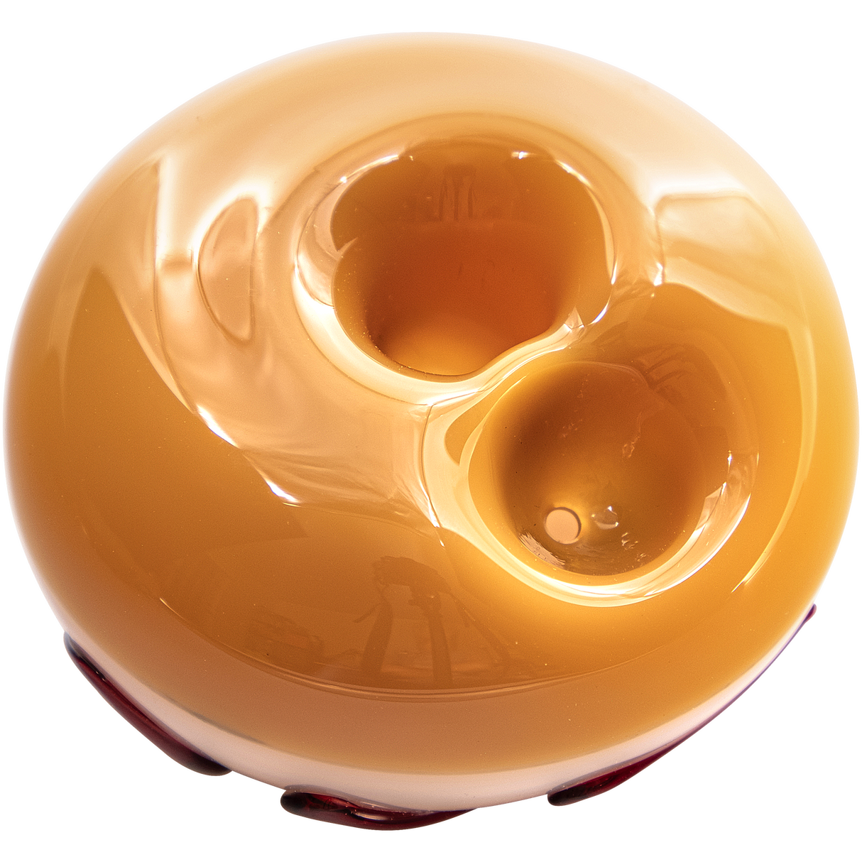 LA Pipes Borosilicate Glass "Frosted Donut" Pipe - Portable Spoon Style, Top Angle