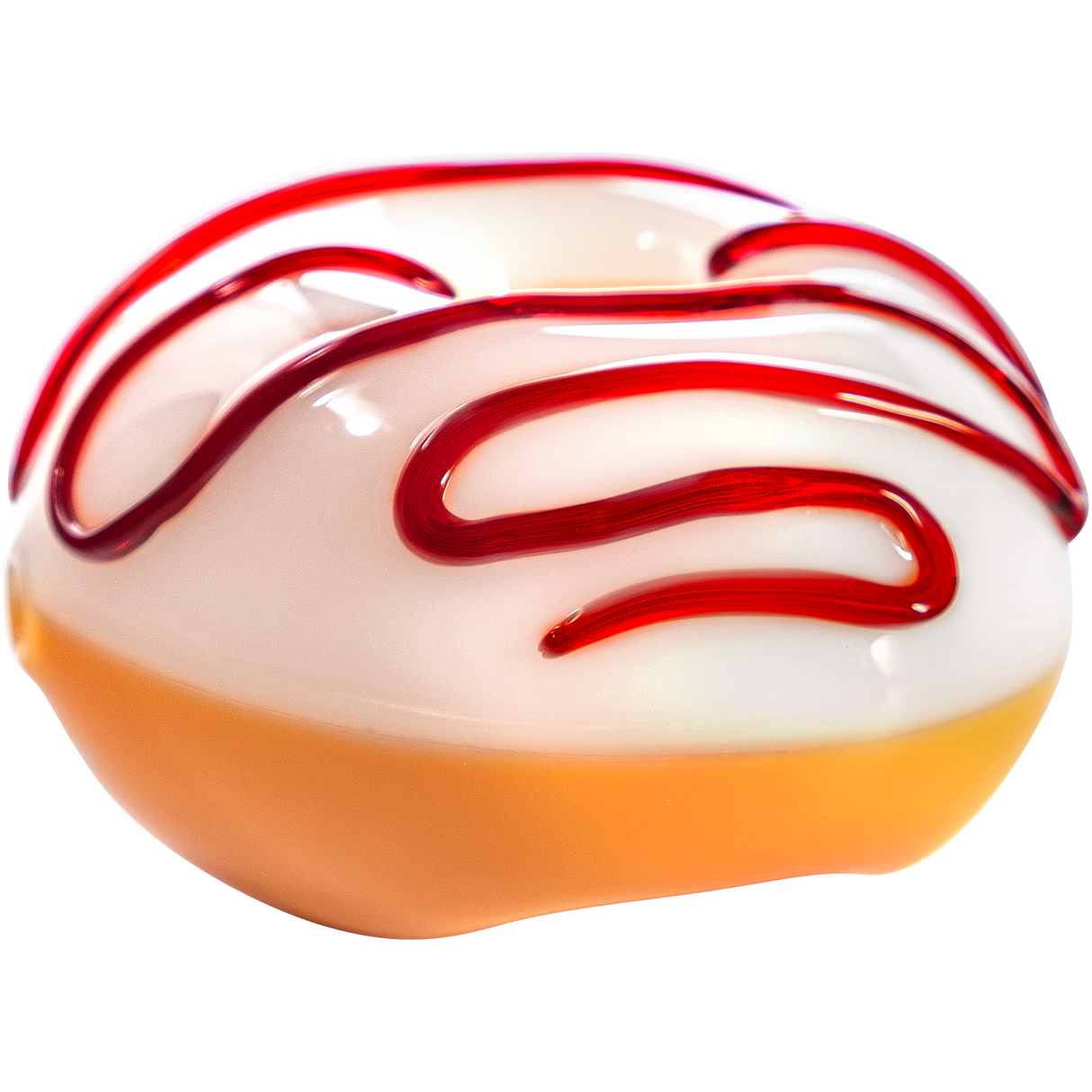 LA Pipes "Frosted Donut" Glass Pipe - Compact 3.85" Spoon Design on Seamless White