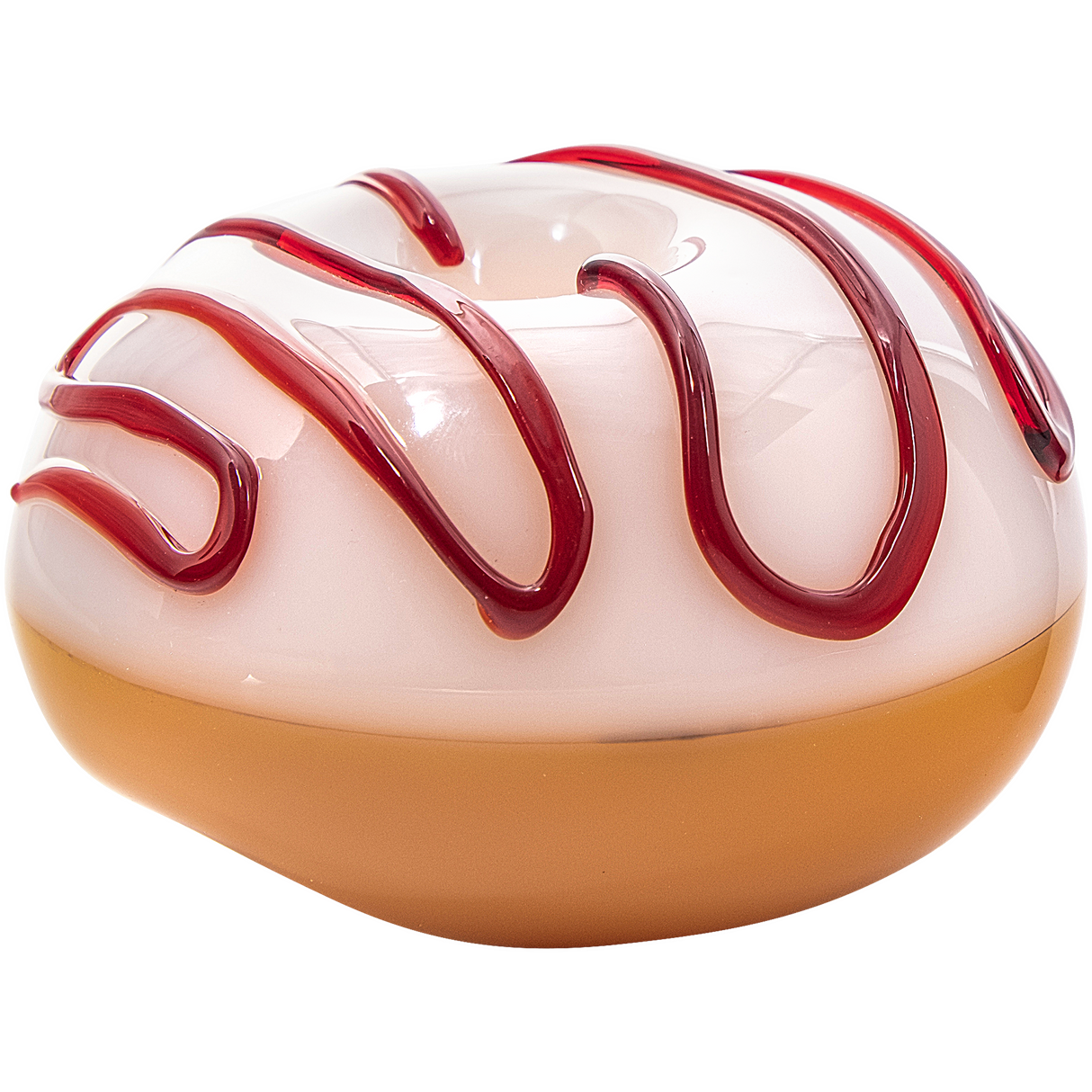 LA Pipes Borosilicate Glass Pipe - "Frosted Donut" Design, Portable Spoon Style, Top View