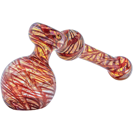 LA Pipes "Full Rake" Fumed Hammer Bubbler Pipe in Ruby Red, 6" Borosilicate Glass, USA Made