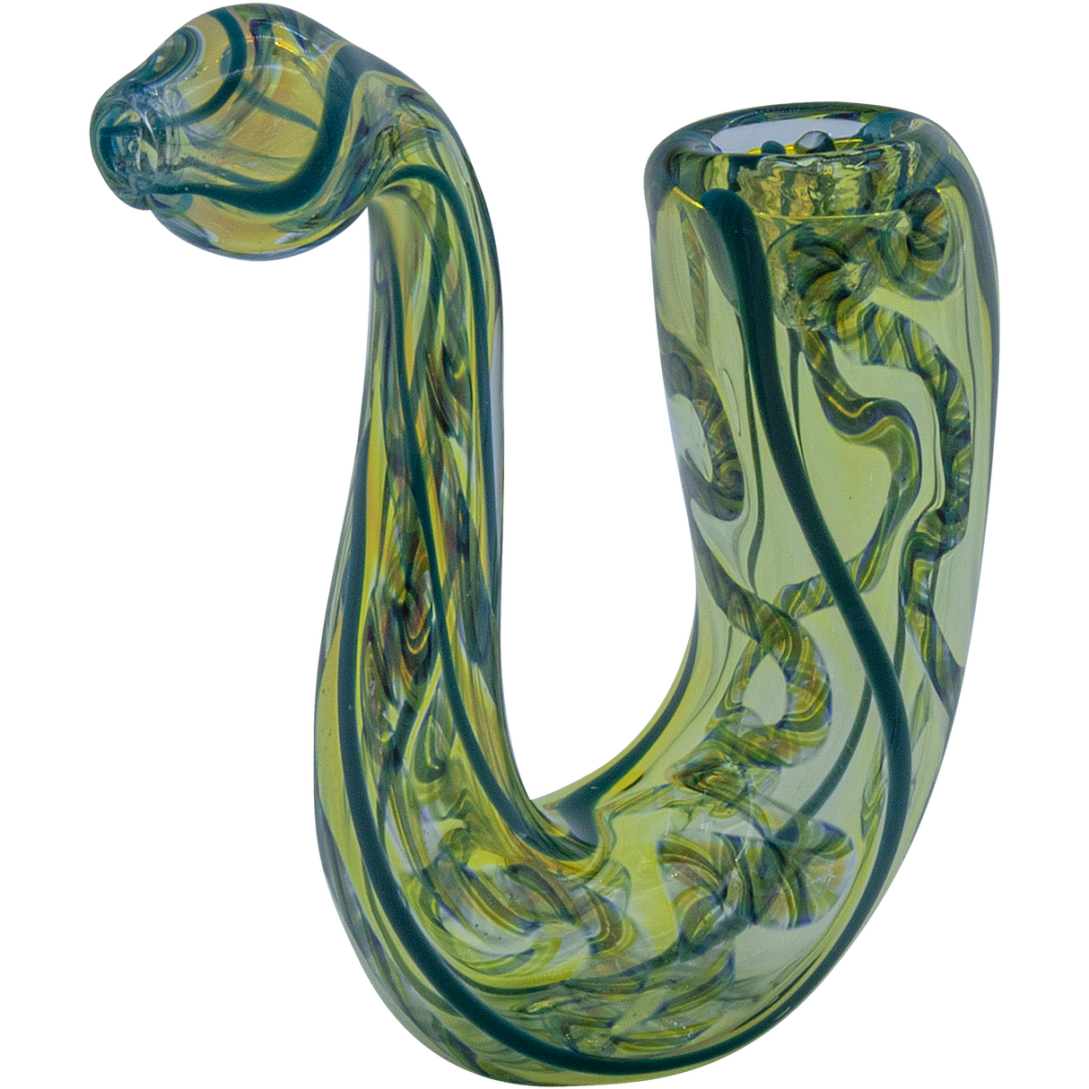 LA Pipes "Gentleman's Sherlock" Pipe with Fumed Color Changing Design - Front View