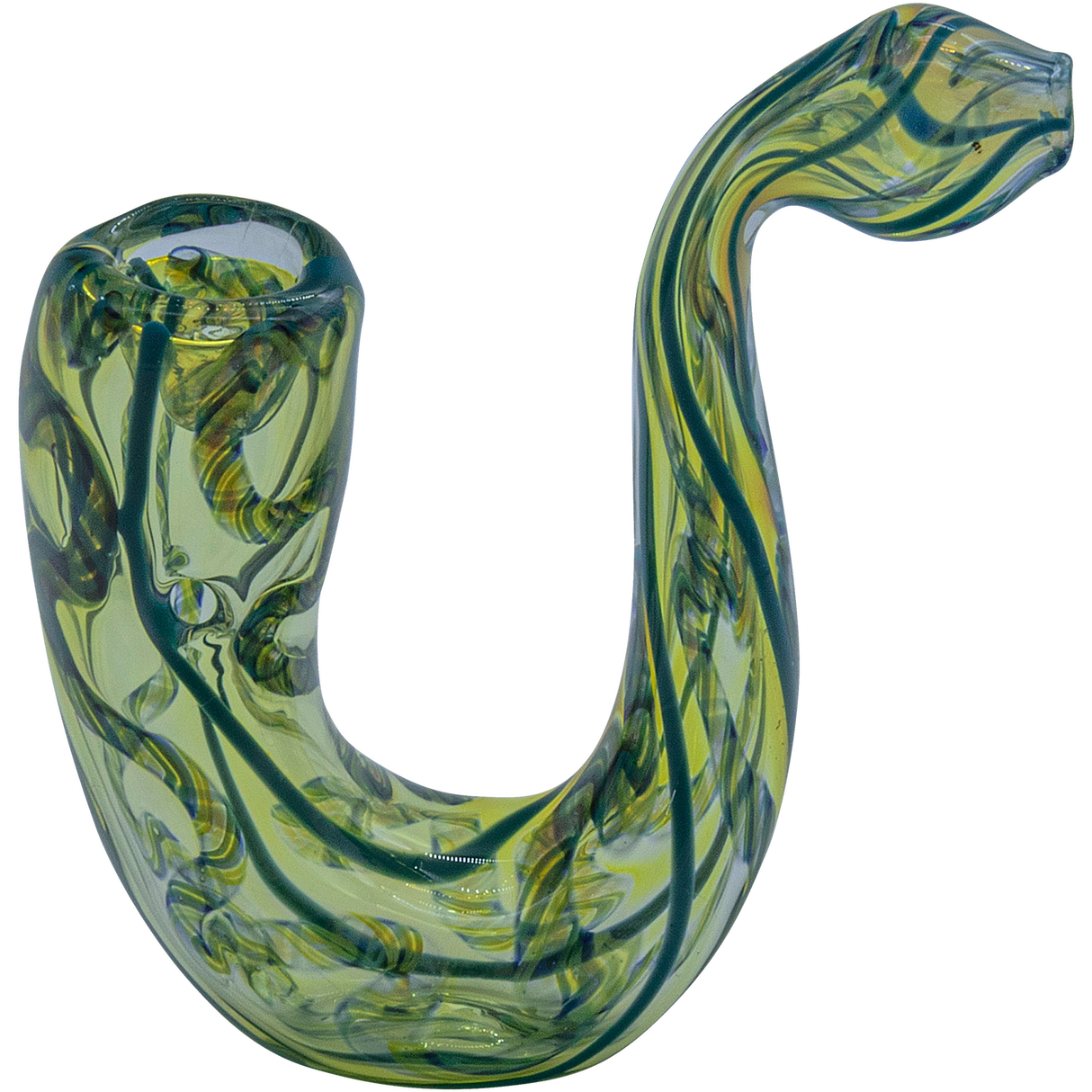 LA Pipes "Gentleman's Sherlock" Hand Pipe in Fumed Color Changing Glass - Side View