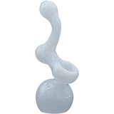 LA Pipes "Ivory Sherlock" Glass Bubbler Pipe, White, 6" Tall, Borosilicate, USA-Made