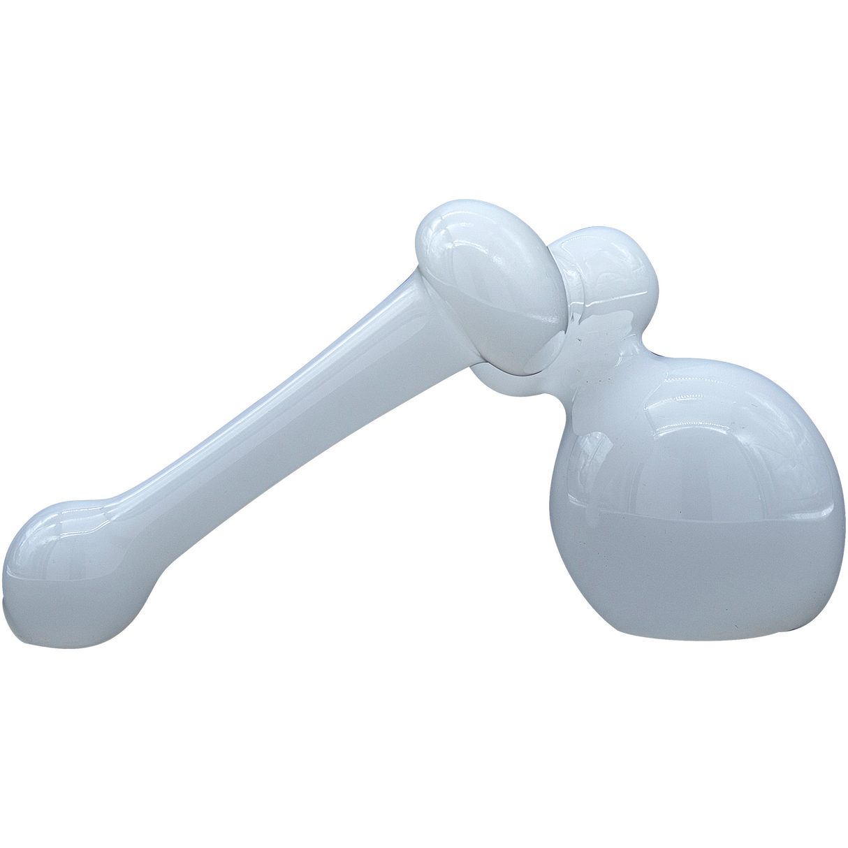 LA Pipes "Ivory Sidecar" Glass Bubbler Pipe, 6" White Borosilicate, USA Made