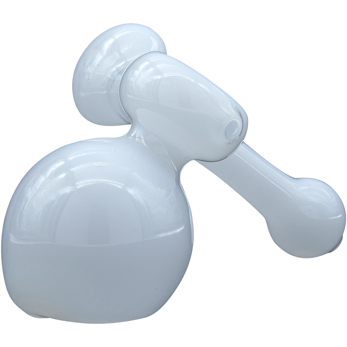 LA Pipes 6" Bone White Sherlock Bubbler - Side View, Borosilicate Glass, for Dry Herbs